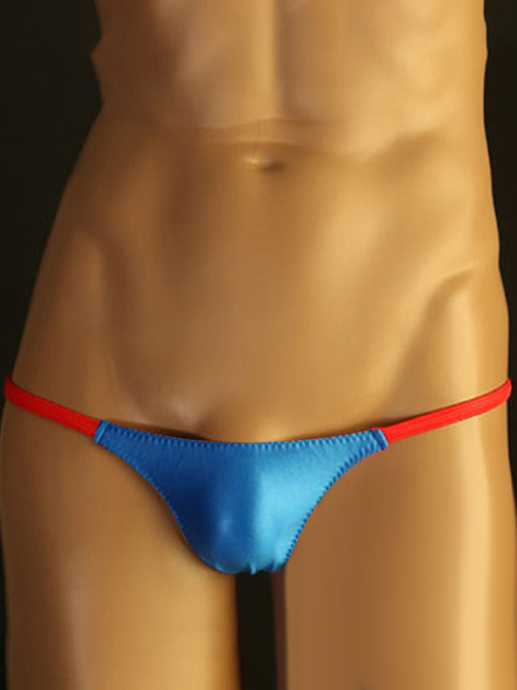 Men's Silky Breathable Color-blocking Thong
