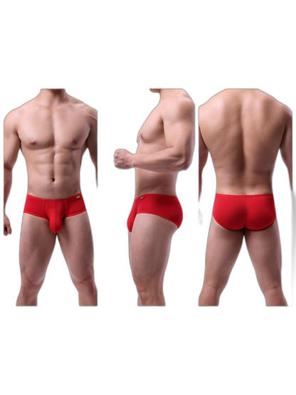 2 Pack Men's Low-Rise Contoured Pouch Stretch Fit Sporty Cut Trunks