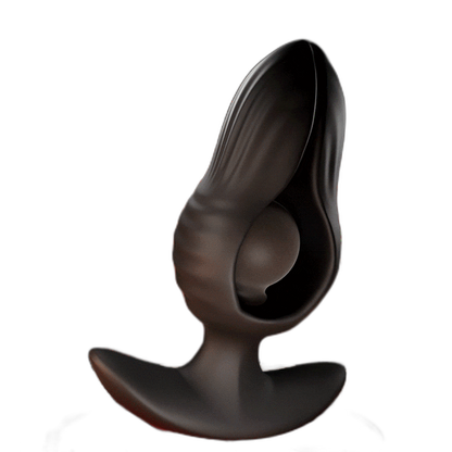 Petal - Inflatable Vibrating Butt Plug - Black Anal Dilator