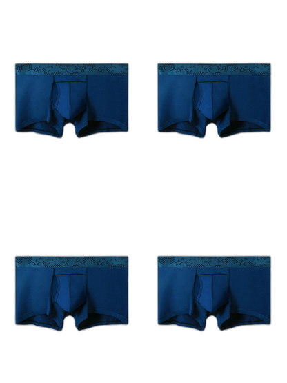 4 Pack Men’s Support Pouch Trunks With Functional Fly