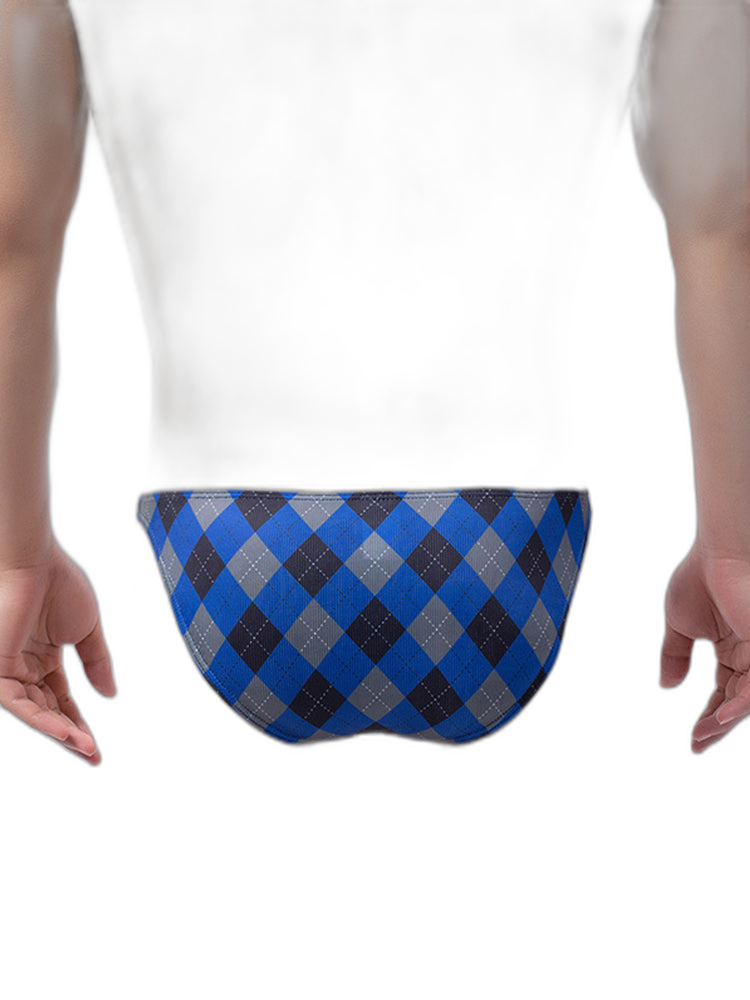 Rhombus Check Pattern Pouch Briefs
