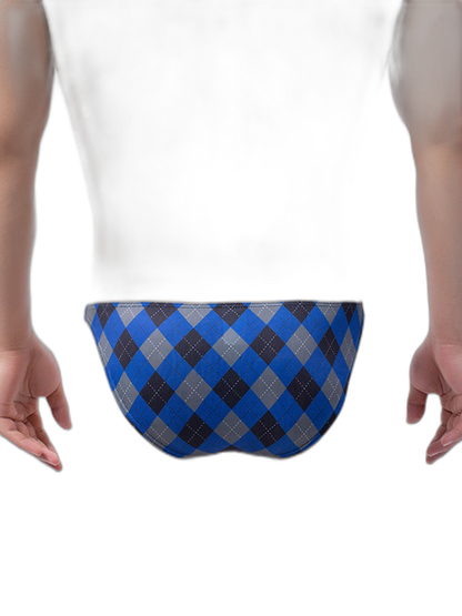 Rhombus Check Pattern Pouch Briefs