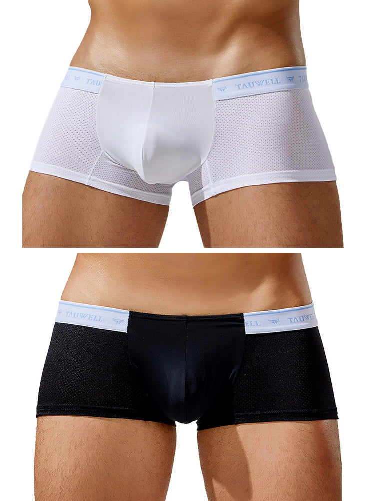2 Pack Men's Sexy Comfortable Breathable Solid Color Trunks