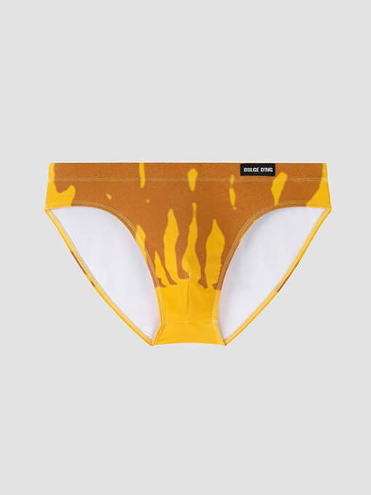 Men's Traces Contour Print Bikini Swim Briefs