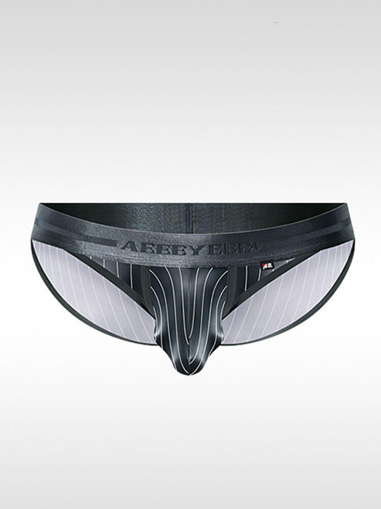 Men's Sexy Low-Rise High-Cut Striped Briefs