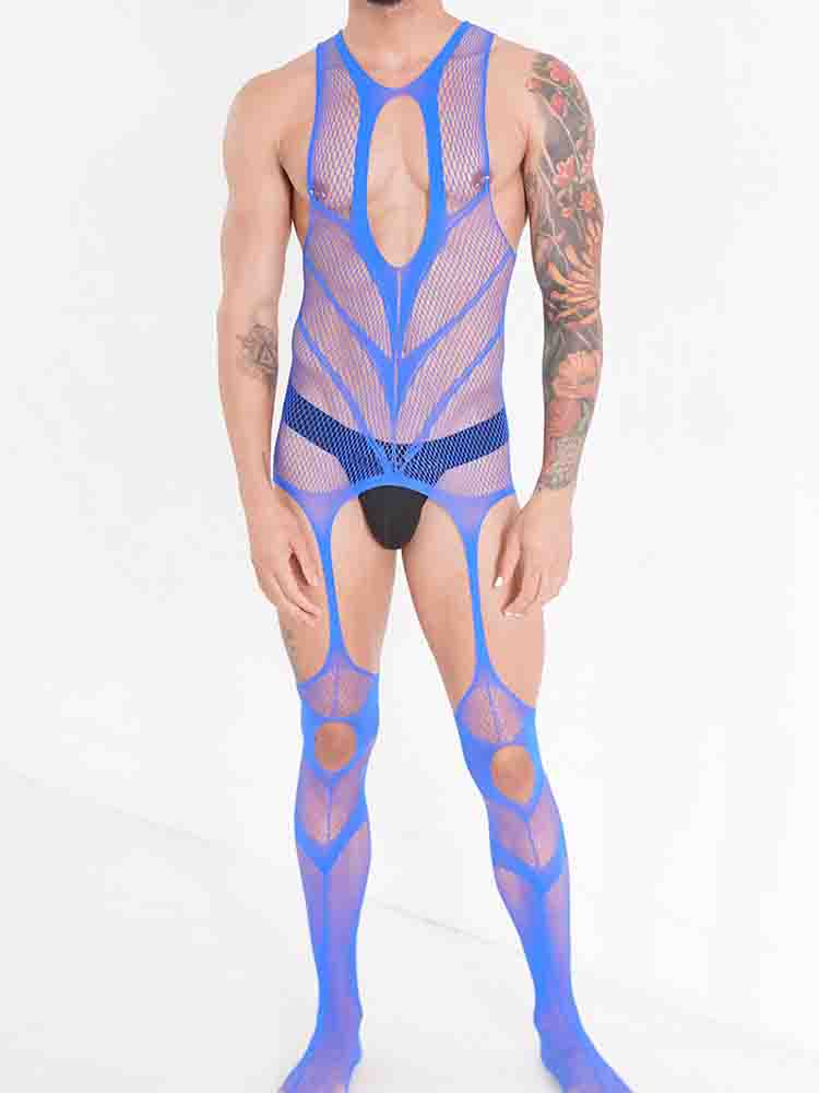 Fishnet See-Through Sleeveless Body Stockings