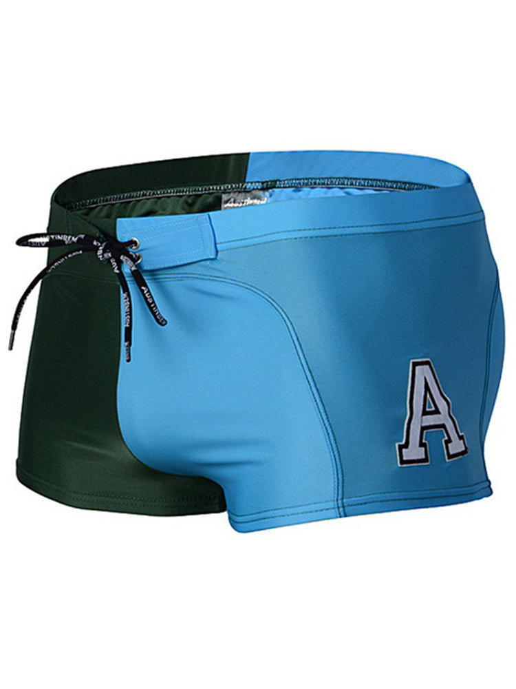 Men's Two-tone Stitching Fashion Swim Trunks
