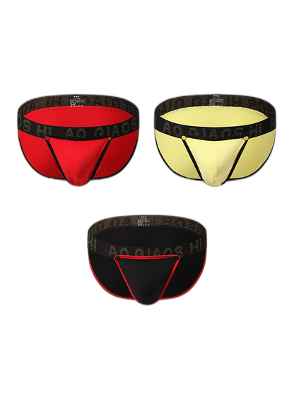 3 Pack Men's Large Pouch Button Waistband Briefs