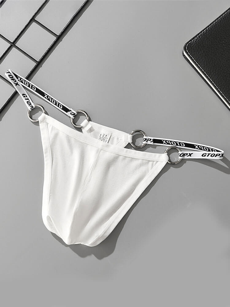 Men's Metal Ring Low-Rise Sexy U-Convex Thong