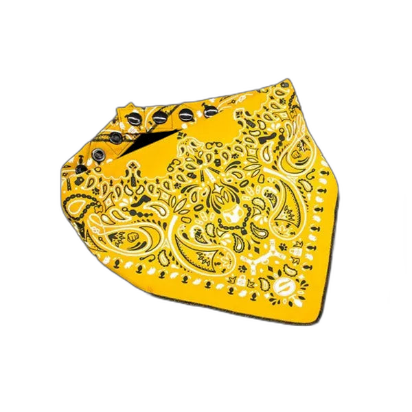 Mr.S Leather Zipper Pocket Neck Hanky - Yellow