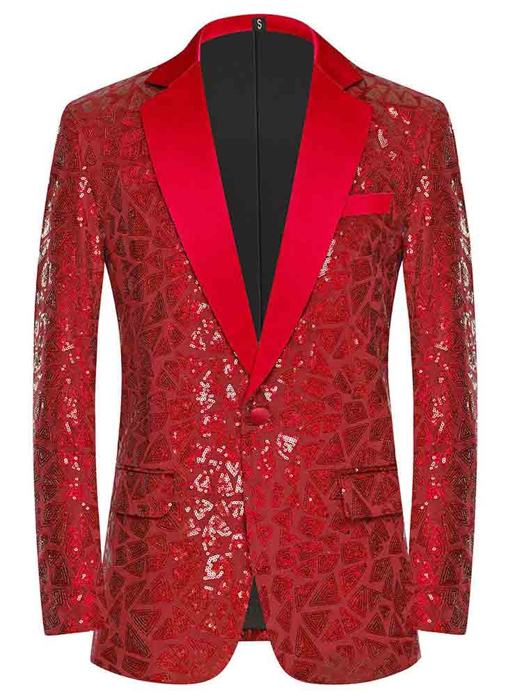 Men's Triangular Sequined Suit Jacket 