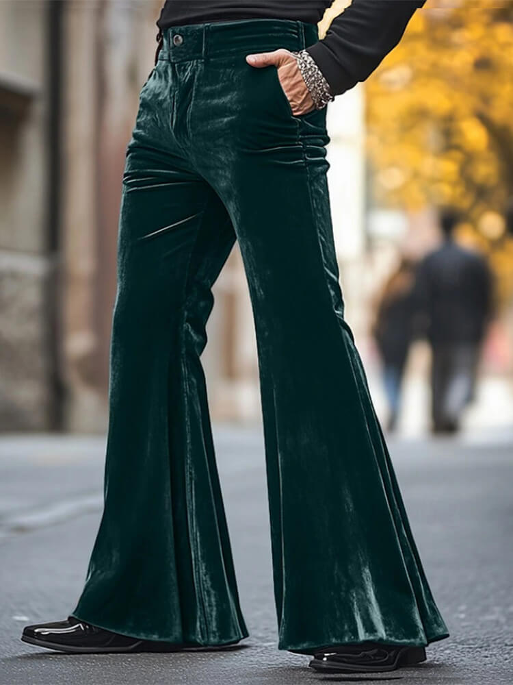 Men's Fashion Solid Color Velvet Flared Pants