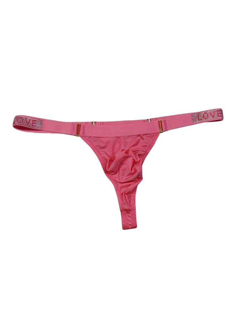 Men's Sexy Low-Rise Adjustable Ice Silk Thong