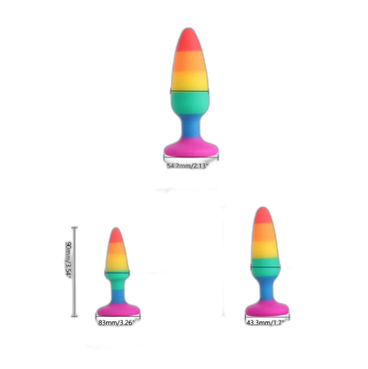 Rainbow Silicone Butt Plug