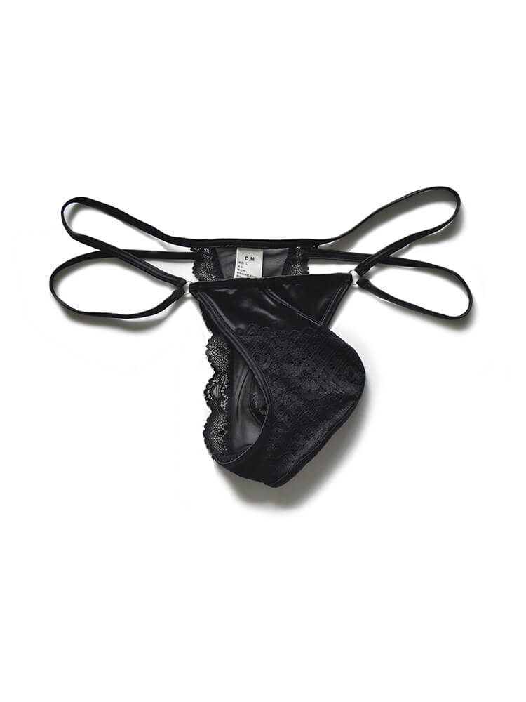 Men's Low-Rise Sexy Lace Double-Strap Thong