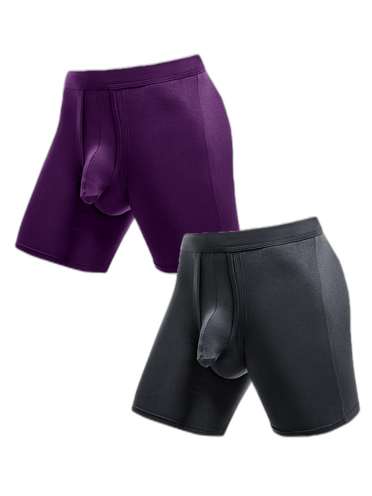 2 Pack Long Boxer Briefs with Separate Pouch