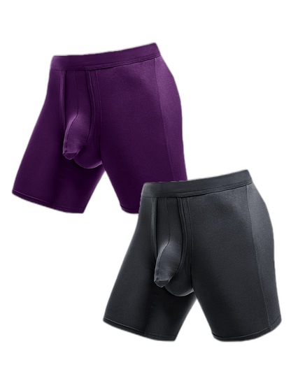 2 Pack Long Boxer Briefs with Separate Pouch