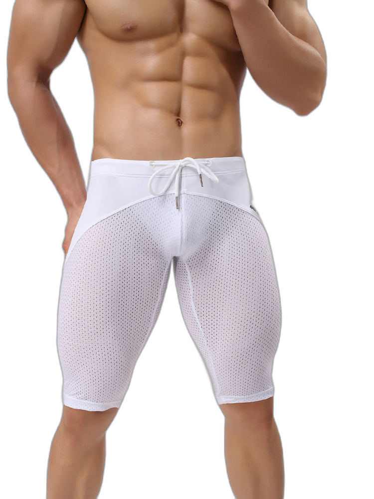 Men’s Athletic Compression Tight Shorts with Drawstring