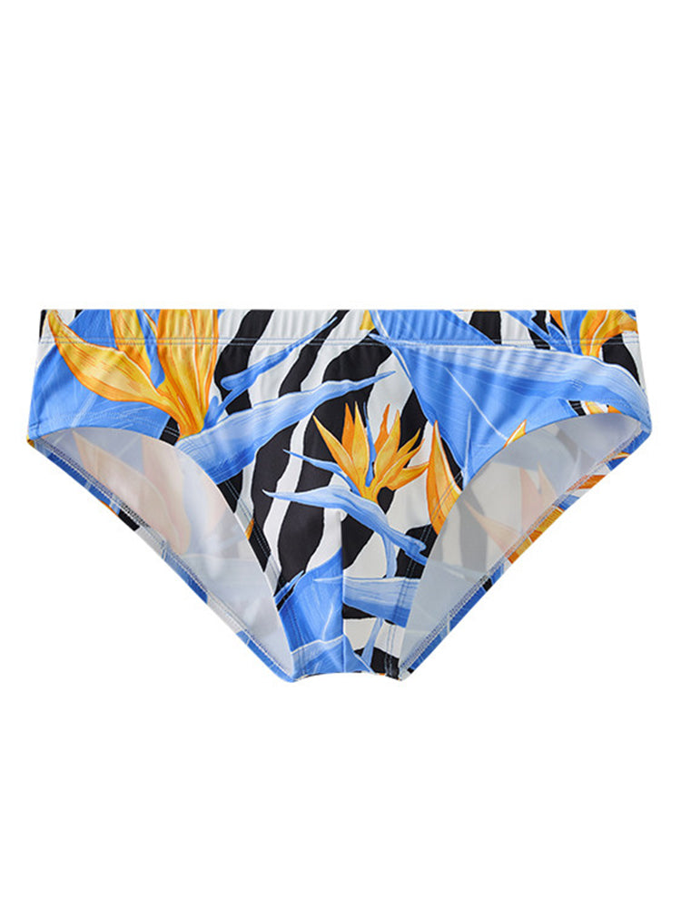Men's Bird of Paradise Print Casual Swim Briefs