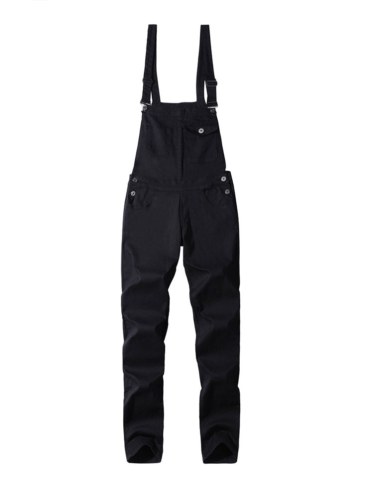 Men's Slimming Solid Color Overall Romper