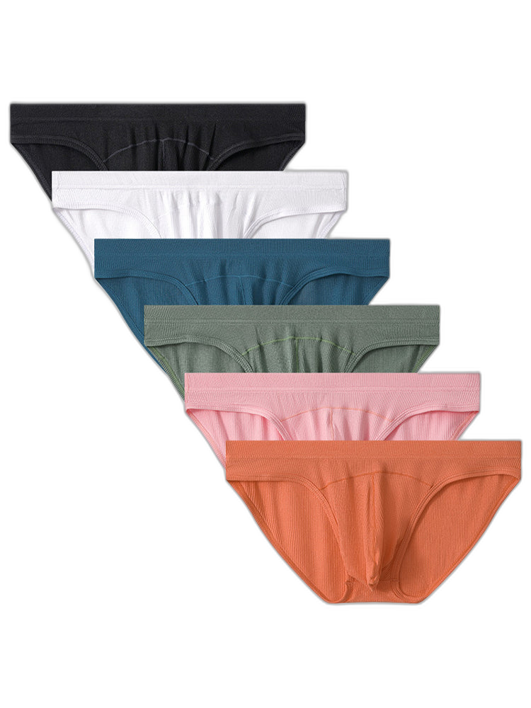 3 Pack Men's Sexy Threaded U-Shaped Briefs