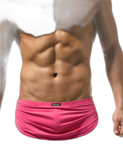 Men's Sexy Side Split  Boxers With Support Pouch