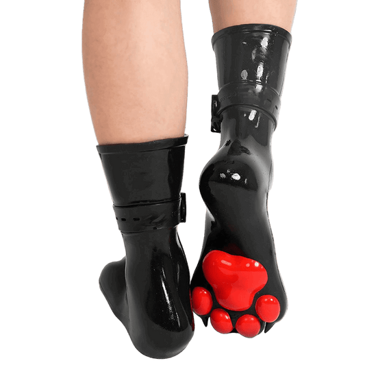 Furrjoi Silicone Canine Paw feet with Bindings Red