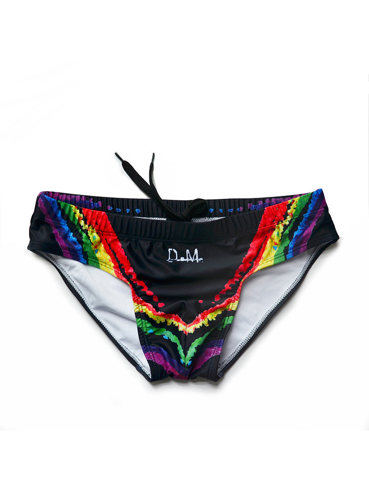 D.M Sexy Rainbow Swim Briefs