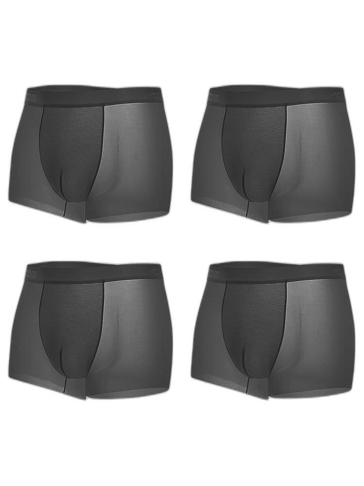 4 Pack Men's Breathable Ice Silk Antibacterial Sports Trunks