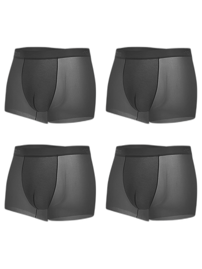 4 Pack Men's Breathable Ice Silk Antibacterial Sports Trunks