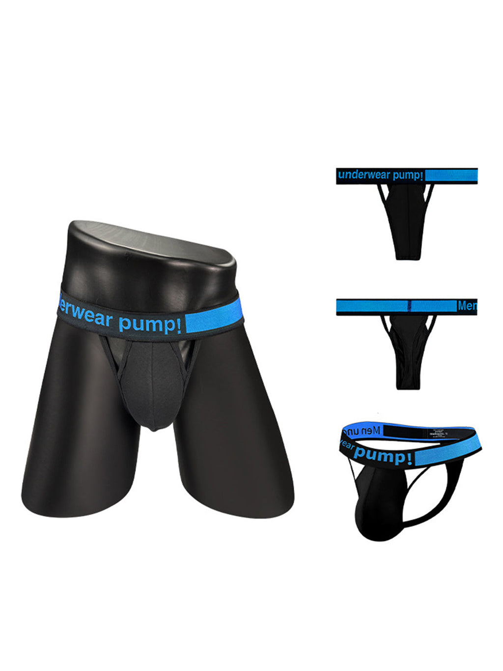 Men's Sexy Butt-Lifting Sporty U-Pouch Large Thong & Strings