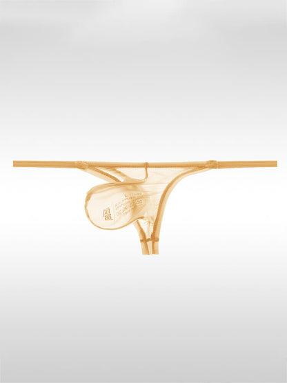 Men's Sexy Sheer U-Bulge Pouch Ice Silk Thong