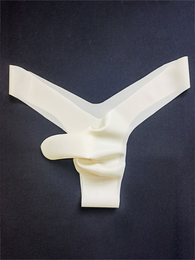 Men's Low-Rise Seamless Latex V-Cut Thong