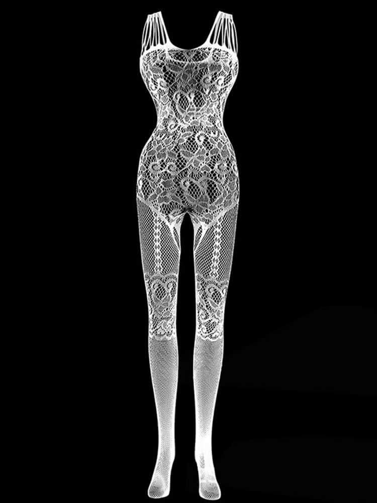 Men's Sexy Crotchless Cut-Out Fishnet Bodystocking