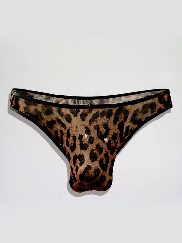 Men's Leopard Print Low-Rise Sexy Briefs