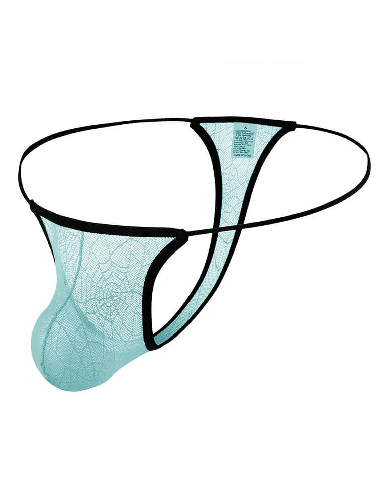 Men's Sexy See-Through Lace String Thong