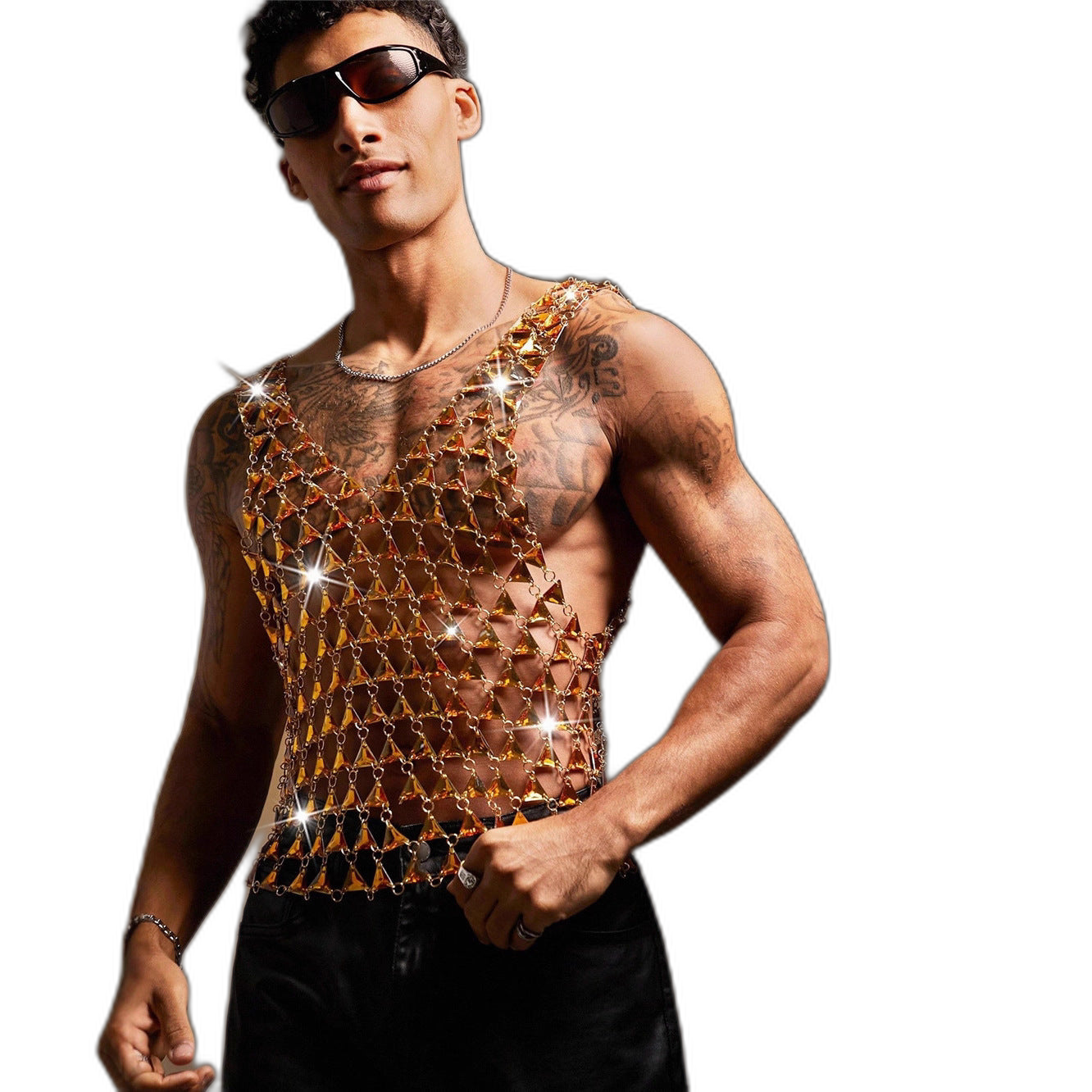 Amber Gemstone Chain Tank