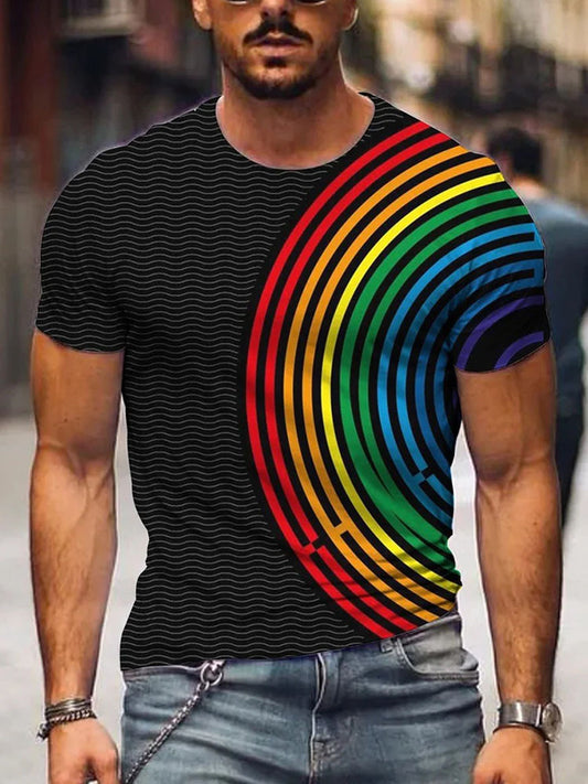 Men's Casual LGBT Gay Rainbow T-Shirt