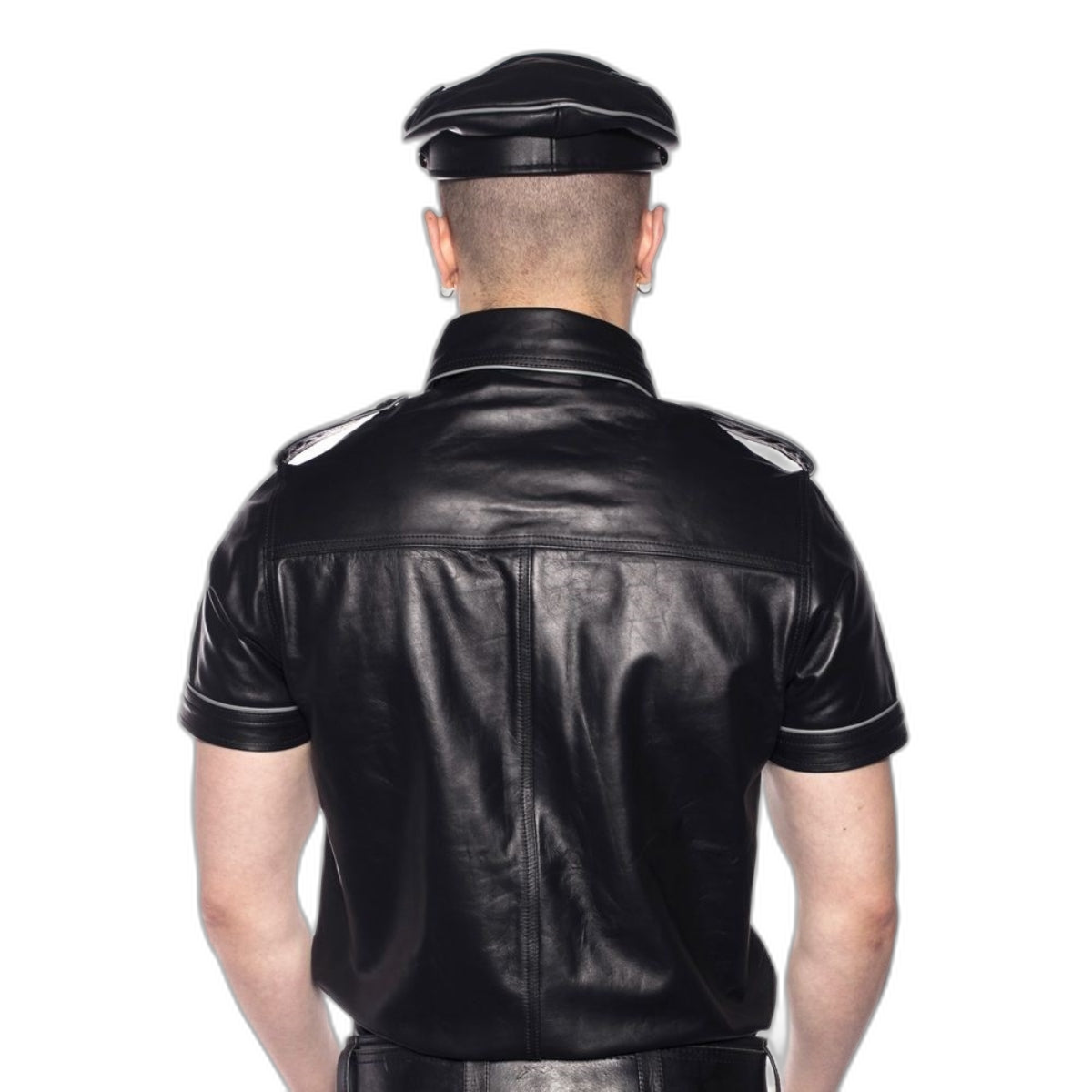Prowler RED Leather Police Shirt Black Grey XS
