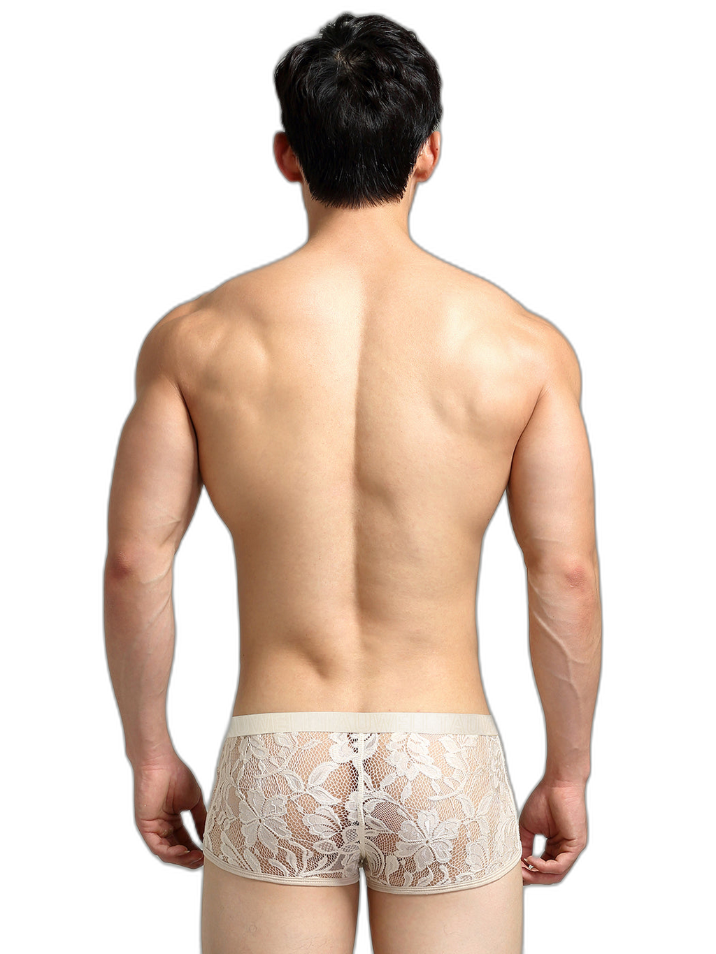 Men's Sexy Lace Semi-Sheer Trunks