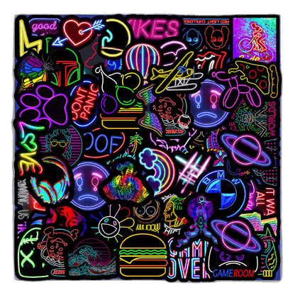 50 Neon Stickers