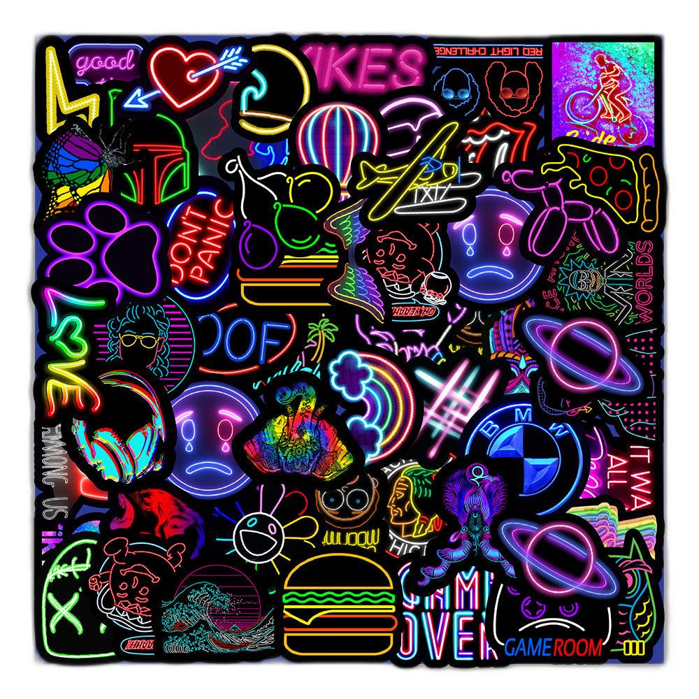 50 Neon Stickers