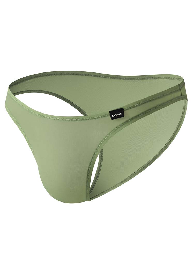 Men's Solid Color Thin Sheer Tight Briefs