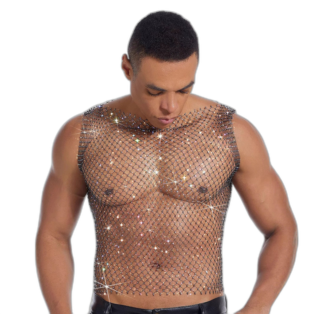 Rhinestone Mesh Tank