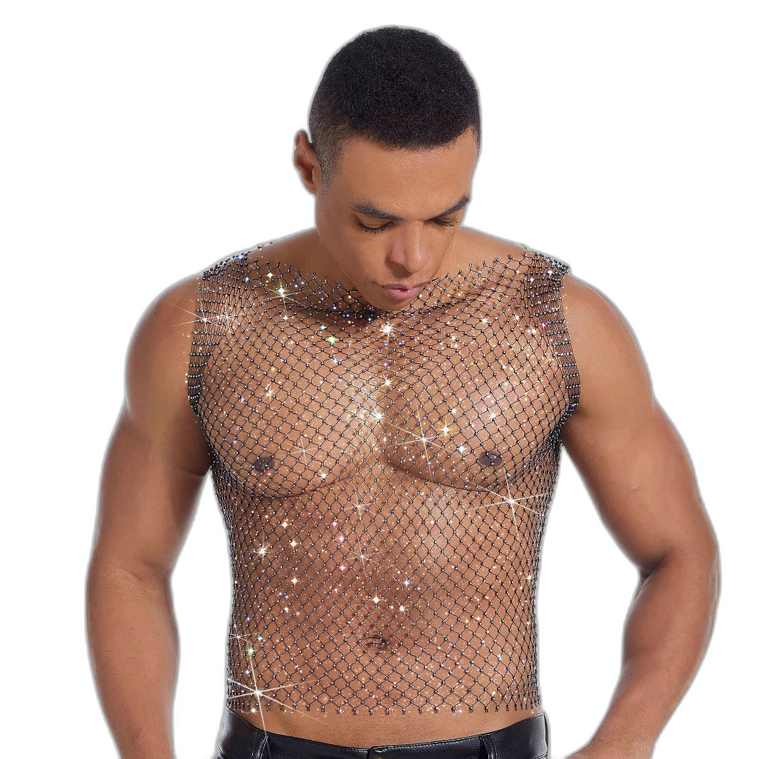 Rhinestone Mesh Tank
