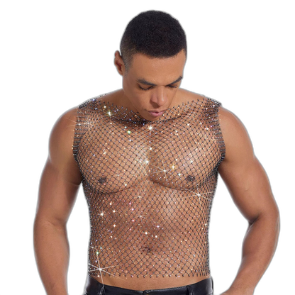 Rhinestone Mesh Tank