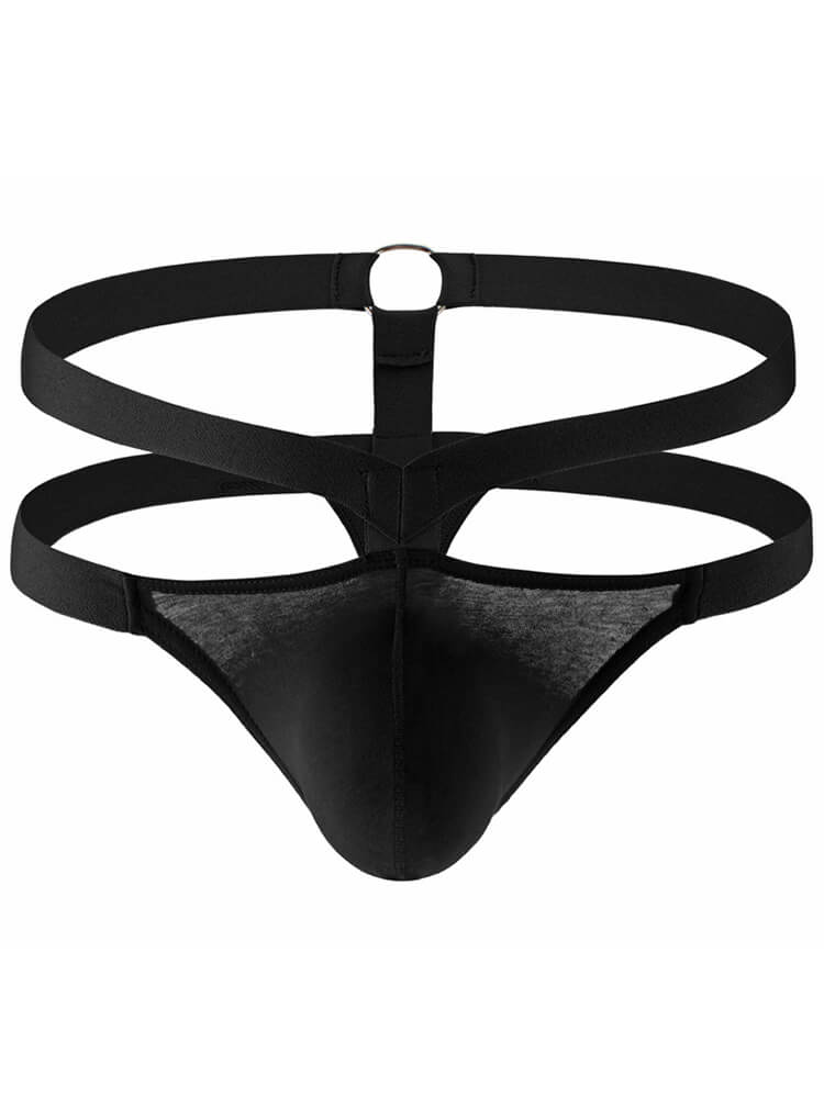 Men's Hollow-Out Sexy U-Convex Pouch Solid Thong