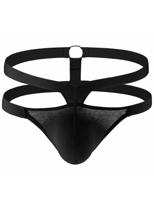 Men's Hollow-Out Sexy U-Convex Pouch Solid Thong