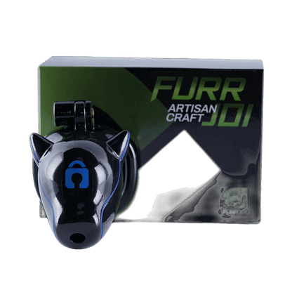 Furjoi Drone Hood Chastity Cage Blue