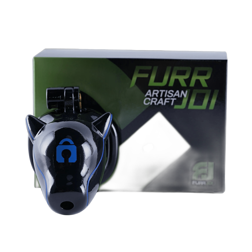 Furjoi Drone Hood Chastity Cage Blue